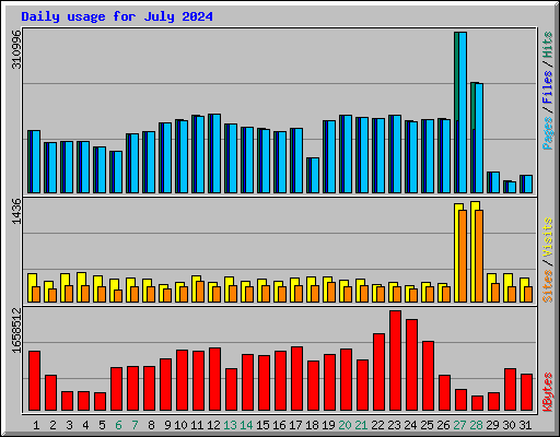 Daily usage for July 2024