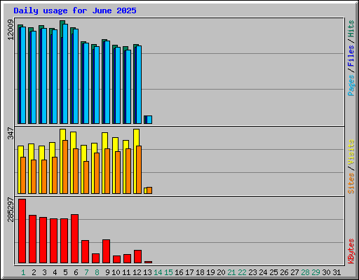 Daily usage for June 2025